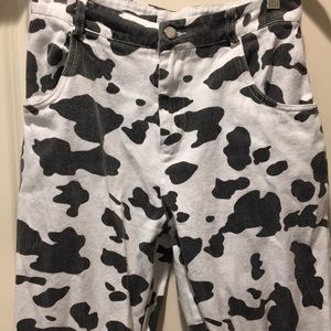 Love+Harmony women High Rise High Waist cow cattle print jeans pants size M